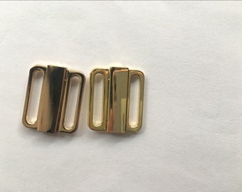 Bikini clips snap Metal Tie Hook Bra Strap Swimwear Lingerie Buckles Clasps Light Rose gold / Gold /Silver pick 20mm 0.79 In.