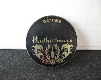 Vintage Heather Rouge-Makeup-Powder Tin WITH PUFF