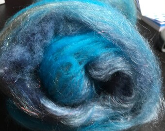 Merino, ramboulette, and firestar batt for spinning or felting
