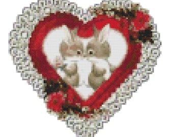 A Bunny Valentine Counted Cross Stitch Pattern PDF Download