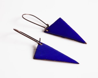 Addie Earrings - Enamel on copper, triangles, geometric