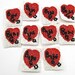 Sale! 10 Pack- Bingo Spelled over Heart, Beaded Appliqué, 1.5" -JJ2023-B341