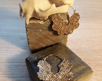 Earring, brass, geometry earrings