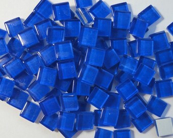 100 (10mm) MINI Royal Navy Blue Crystal Glass Mosaic Tiles 3/8 in.// Mosaic Supplies// Craft Supplies//Mosaic
