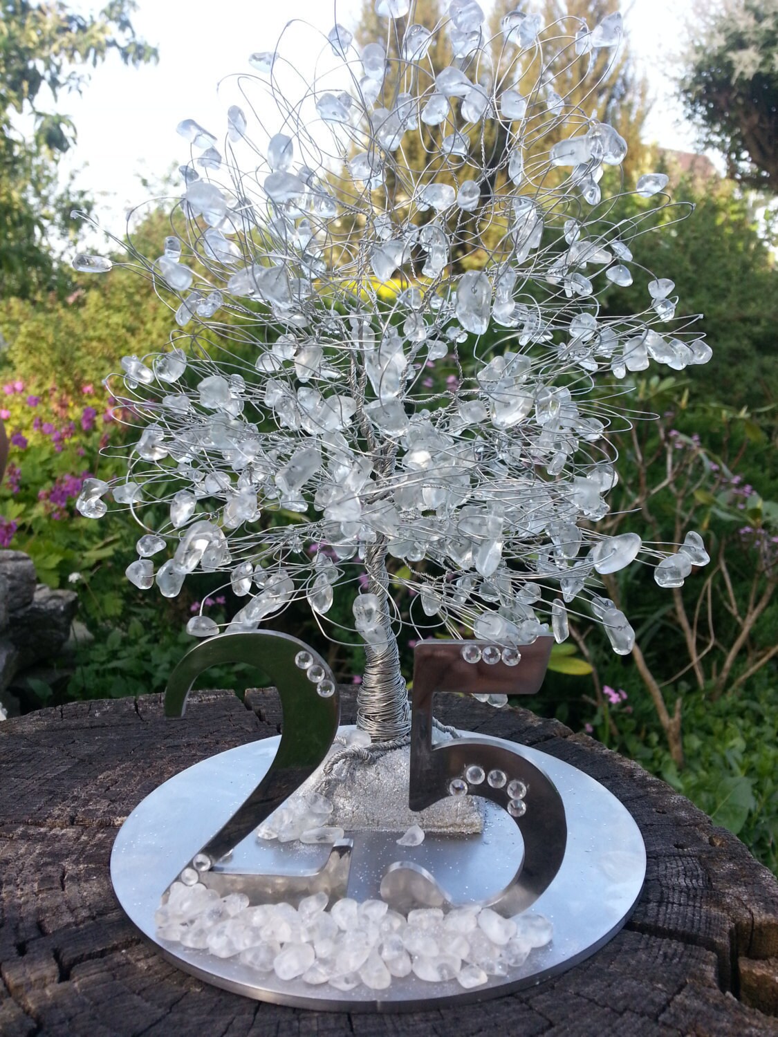 Silbernes Jubiläum Jahrestag Silber Baum Jahrestag