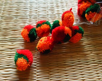 Multicoloured Pom Poms, 20mm Pom Pom Balls, Yarn Pom Poms, Party Pom Poms
