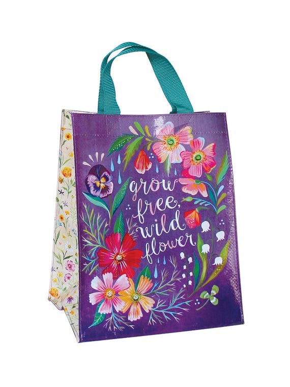 Grow Free Wildflower Reusable Tote Bag Small Grocery Bag