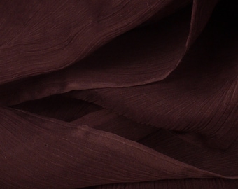 Brown 100% Silk Crinkle Chiffon - 45" Wide - 1 1/2 Yard (FABSCC-BN)