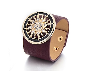 Burgundy Sun Cuff Bracelet