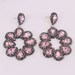 HOT 2-3pair/lot Drop shape rhinestone connector Drop Rhinestone crystal pave Pink Glass bead Stud Earrings,Metal Earrings,Jewelry findings