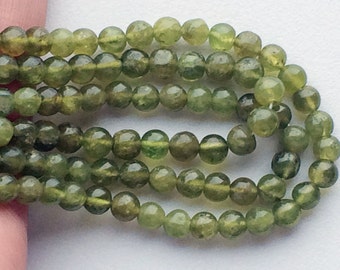 5 Strands WHOLESALE Vessonite Beads, Green Plain Round Beads, Vessonite Necklace, 6mm Beads, 13 Inch Strand