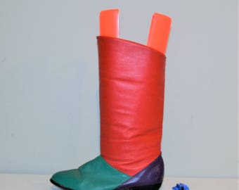 Vintage Boots Pixie Retro Color Block Slouch