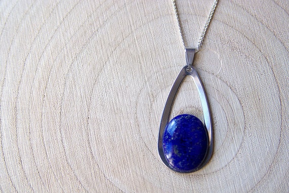 Lapis Lazuli Pendant, Lapis Lazuli Cabochon, Drop Design Collection, Stone Protection, Crystal Healing, Throat Chakra, Communication Stone