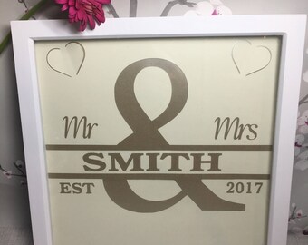 Personalised Name Paper Cut Wedding Anniversary Gift