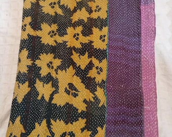 Best Quality Twin size reversible Kantha Quilts, Vintage Kantha Throw, Bohemian bedding, Kantha beach spread