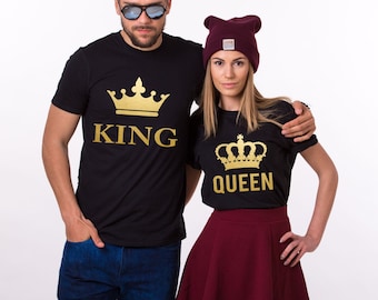 King Queen Couples Shirts, King and Queen Couples Shirt Set, King and queen shirts, 100% cotton, UNISEX