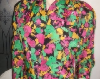 Vintage eighties 80's 1980's Secretary Blouse
