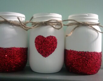 valentine's mason jar set