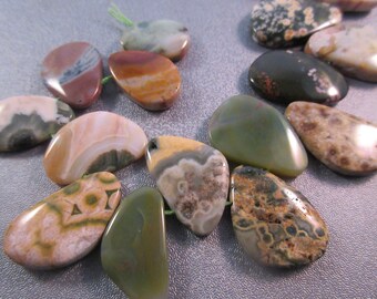 Ocean Jasper Graduated Drops Beads 13pcs