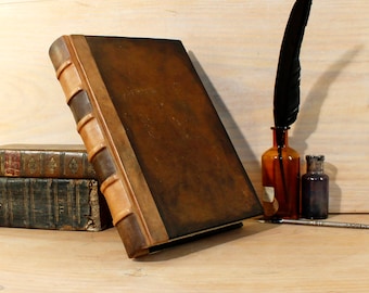 Vintage leather journal, Brown leather - Time Capsule