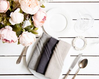 Linen Cloth Napkins bulk - Washed linen napkins