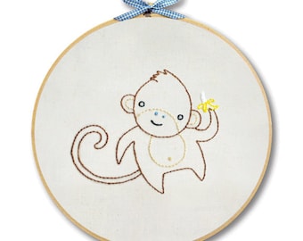 KIT embroidery monkey wall art