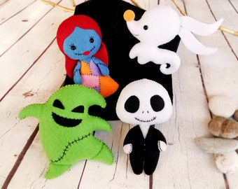Nightmare Before Christmas Decor Halloween Ornaments Jack Skellington Sally Oogie Boogie Zero Ghost Dog Halloween Gift Baby Shower Favors