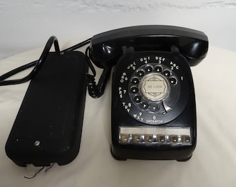 Vintage Automatic Electric Monophone Black Rotary Dial Telephone - FREE SHIPPING