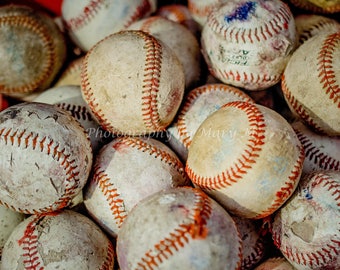 Sports,Sports photography , baseball, old baseballs. Man Cave, Rec Room, Boys bedroom , Girls bedroom, used baseballs, antique baseballs