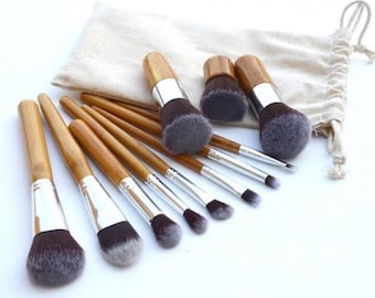 Custom 10pc Makeup Brush Set | 10pc Makeup Brush Set | Monogrammed Makeup Brush Set | Gift Ideas | Bridesmaid Gift Ideas