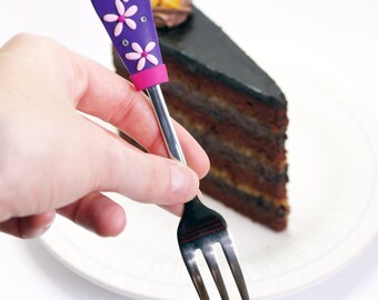Personalized Cake fork, custom fork cake silverware dessert fork velwoo