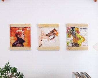 Set of three Record Frames - LP Frames to turn your albums into art - set of 3 - salvaged wood modular record vinyl 12 inch music lover gift