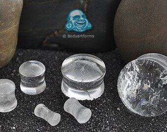 DF Rock crystal plug 6g, 4g, 2g, 0g, 00g (9.5mm), 7/16", 1/2" (13mm), 9/16", 5/8", 3/4", 7/8", and 1"