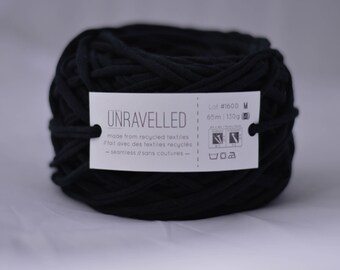 Black Light Bulky Weight Recycled T-shirt Yarn