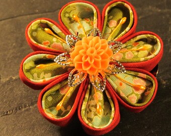 fabric flower pin brooch