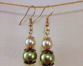 pearl and glass flower drops