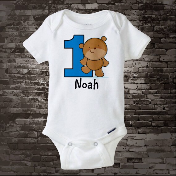 Personalized FIrst Birthday Teddy Bear Tee Shirt or Onesie