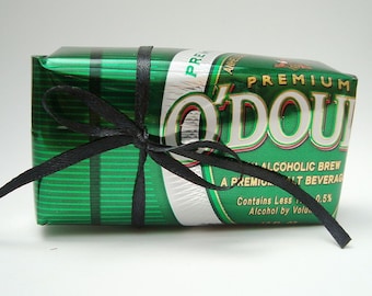 O'Doul's Near Beer Can Gift Box, Recycled Eco Friendly Repurposed, NA Beer Non Alcohol, gift wrap