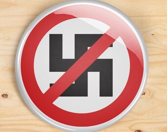 Anti Nazi button - AntiFa pin buttons - set of 2 pinback buttons - FUCK NAZIs protest pin button, anti nazism, anti white supremacy