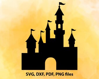 Castle svg, Princess castle silhouette, Castle clipart, Cut files for Cricut, Svg files for Silhouette, pdf, png, dxf, svg, Castle cut file