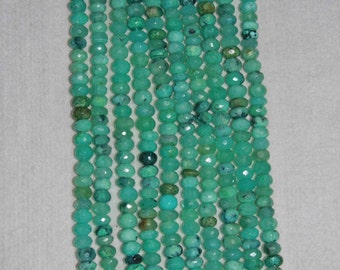 Opal, Peruvian Opal, Faceted Rondelle, Blue Opal, Gemstone Rondelle, Natural Stone, Semi Precious, Gemstone, Natural Opal, Half Strand, 8mm