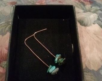 Turquoise Copper Dangle Earrings
