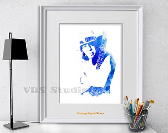 Sevie Ray Digital Print, Sevie Ray gift, Sevie Ray wall music art, Sevie Ray poster, Sevie Ray Printable, Sevie Ray shirt design