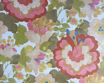 Vintage Wallpaper-1960s beautiful blossoms- by Inaltera-by the yard