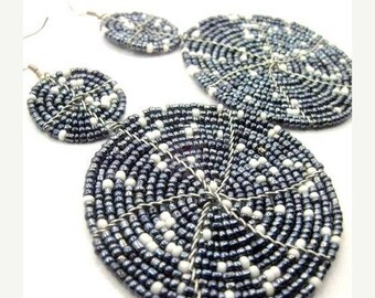ON SALE Beaded Earrings, Seed Bead Earrings, Beaded Tassel Earrings, Tassel Earrings, Bead Earrings, Beaded Dangle Earrings, Boho Earrings,