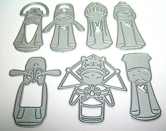 7pc Chinese Opera Metal Cutting Dies Set