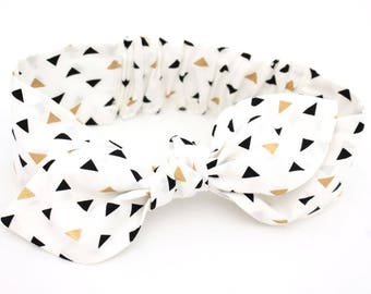 White Triangle headband, Womens Headband, Adult Headband, Headband for Women, Girl Headband, Headbands, Girl, Women, Headband, Gold