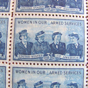 Real Women 50 Vintage UNused US Postage Stamps Women in our Armed Services 3c Blue Wedding Postage RTOC LGBTQ Lesbian Feminist Suffragist