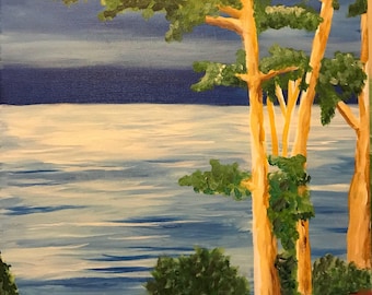 Tall Trees Looking Over The Water