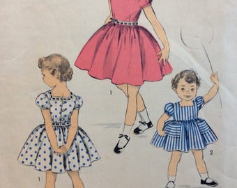 Advance 6753 girls dress size 6 vintage 1950's sewing pattern